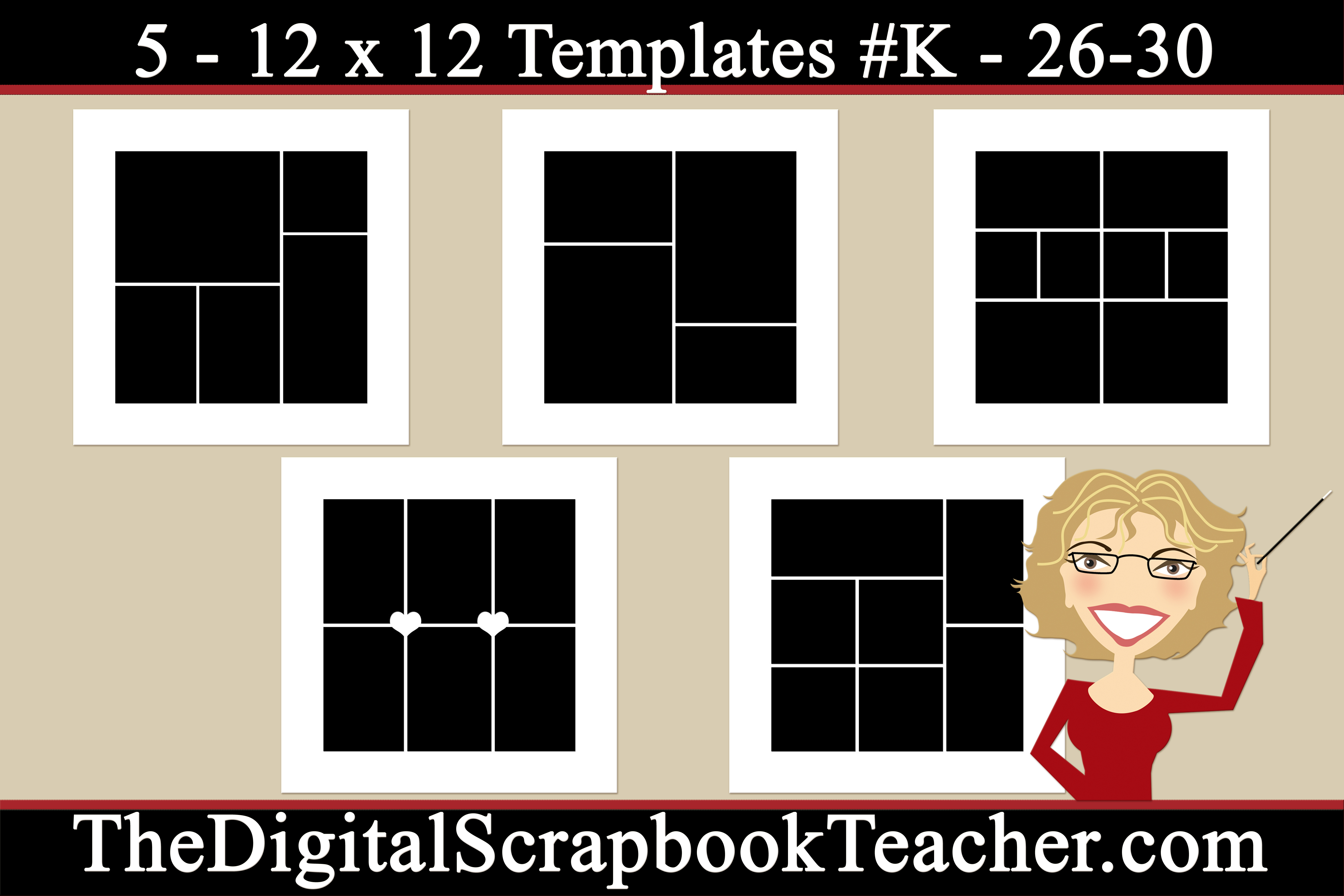 12-x-12-inch-scrapbook-page-templates-5-per-set-download-k-26-30