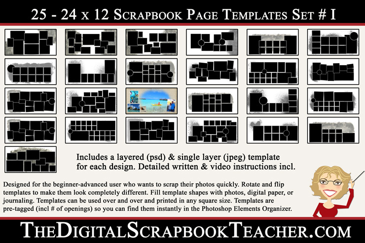 SCRAPBOOK / PAGE TEMPLATE #21 + HOW TO SCRAPBOOK 