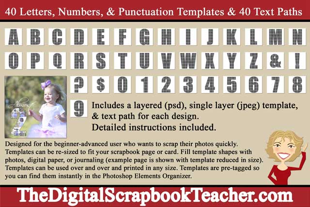12 x 12 inch Scrapbook Page Templates (50 per set on a CD) - #L - The  Digital Scrapbook Teacher